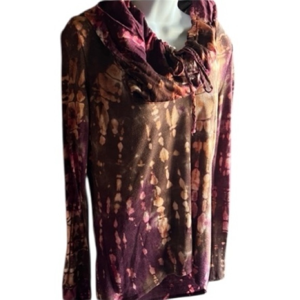 XCVI Purple and Brown Tie-Dye Hoodie